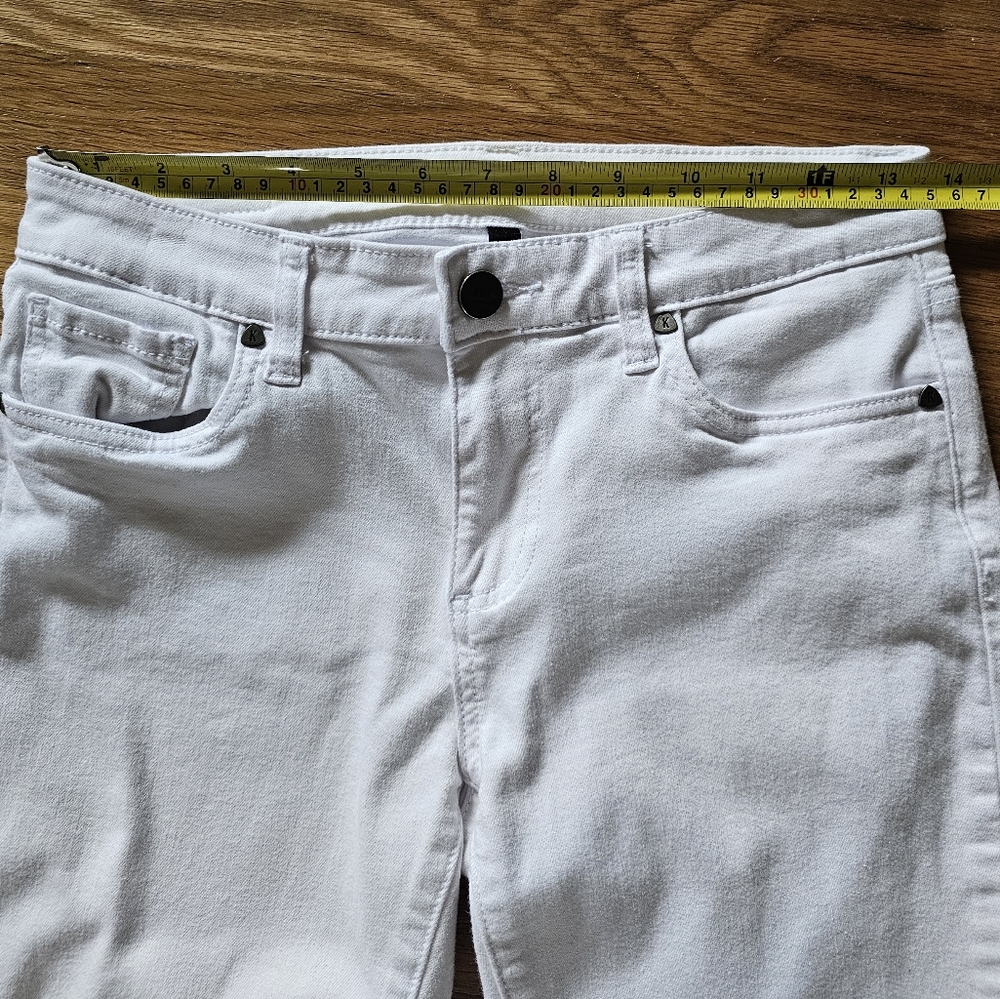 Kut from the Kloth Crop Skinny White Size 2 Stretch Jeans 27" Waist X 20" Inseam - Picture 9 of 15